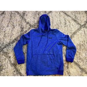 Under Armour Sweatshirt Mens Small Heather Blue ColdGear Pullover Hoodie